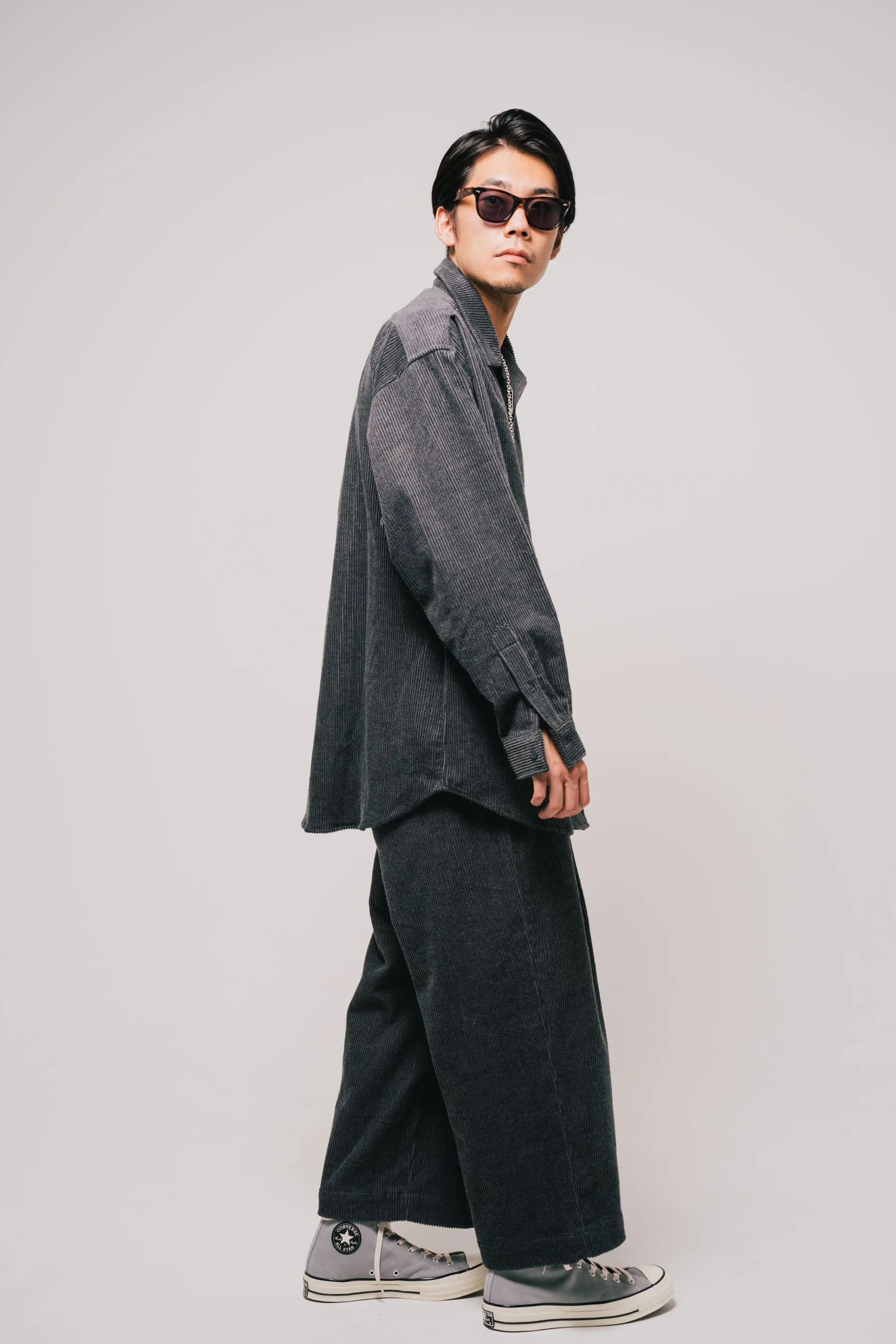 [22aw] EFFECTEN(エフェクテン) / corduroy tuck big shirts