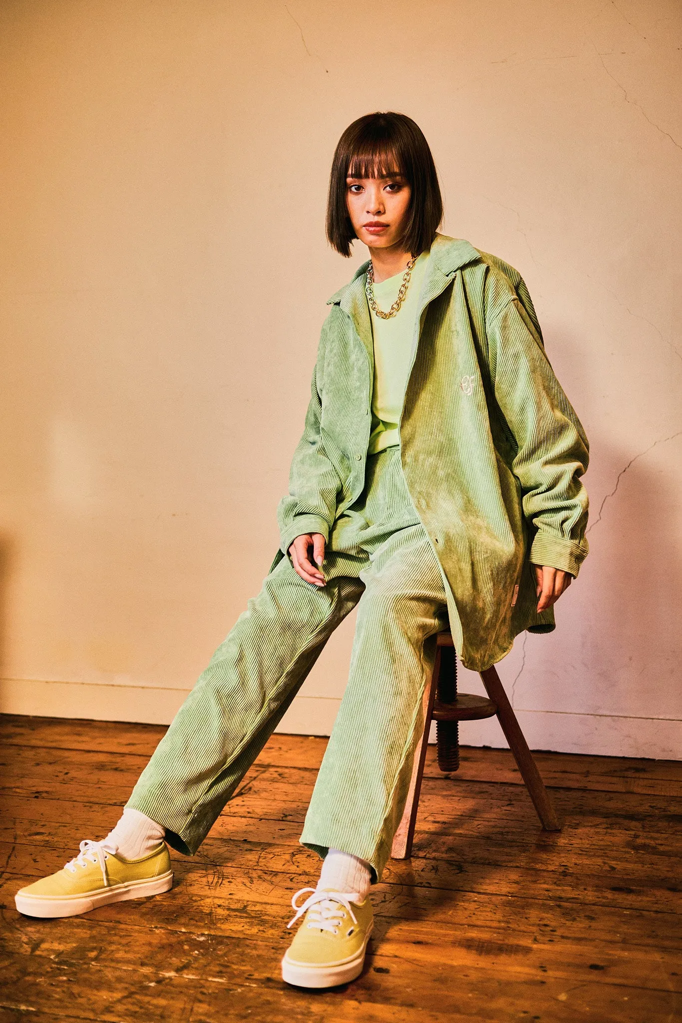 [22aw] EFFECTEN(エフェクテン) / corduroy tuck big shirts