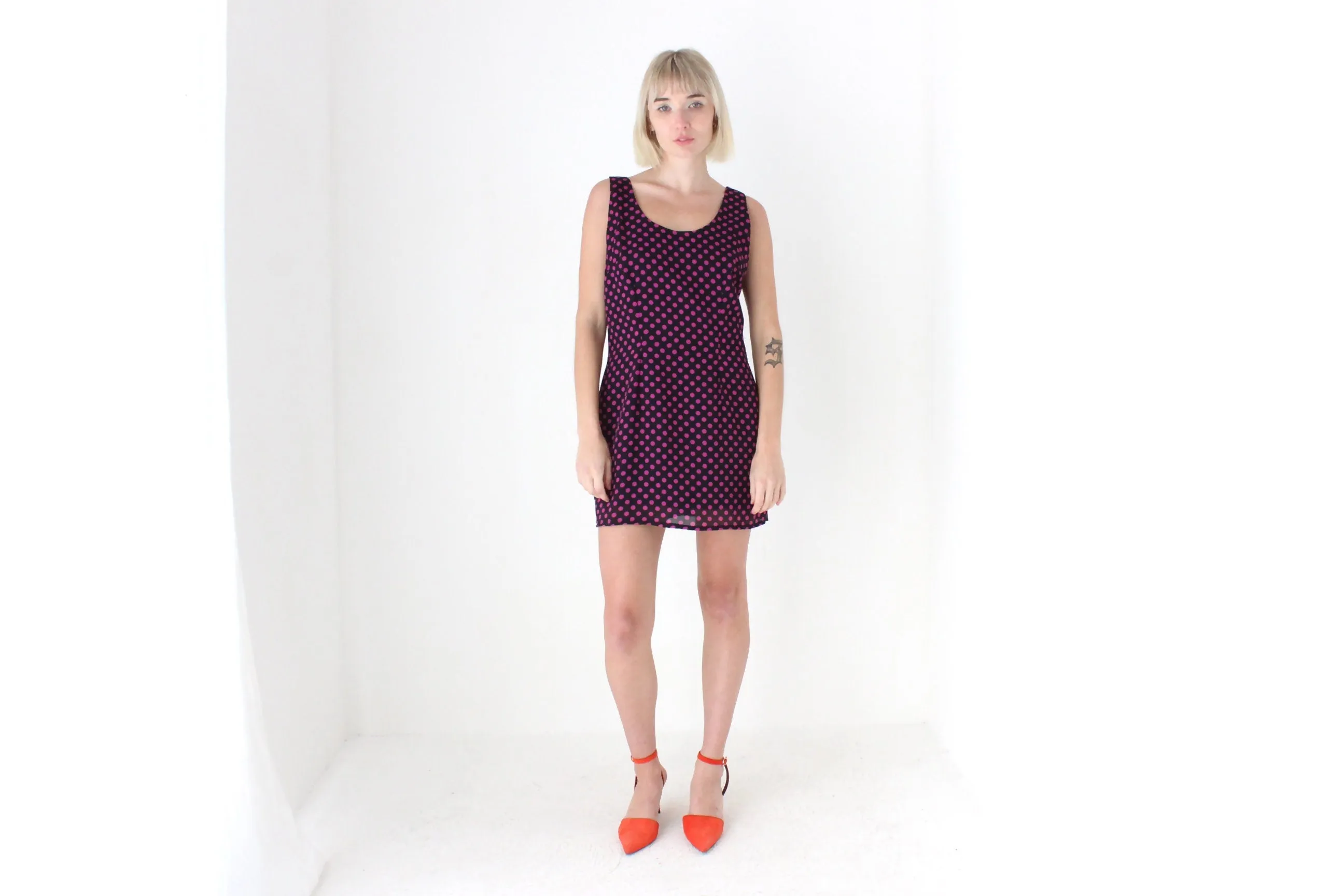 80s Purple Polka Dot Jacket & Dress Matching Set