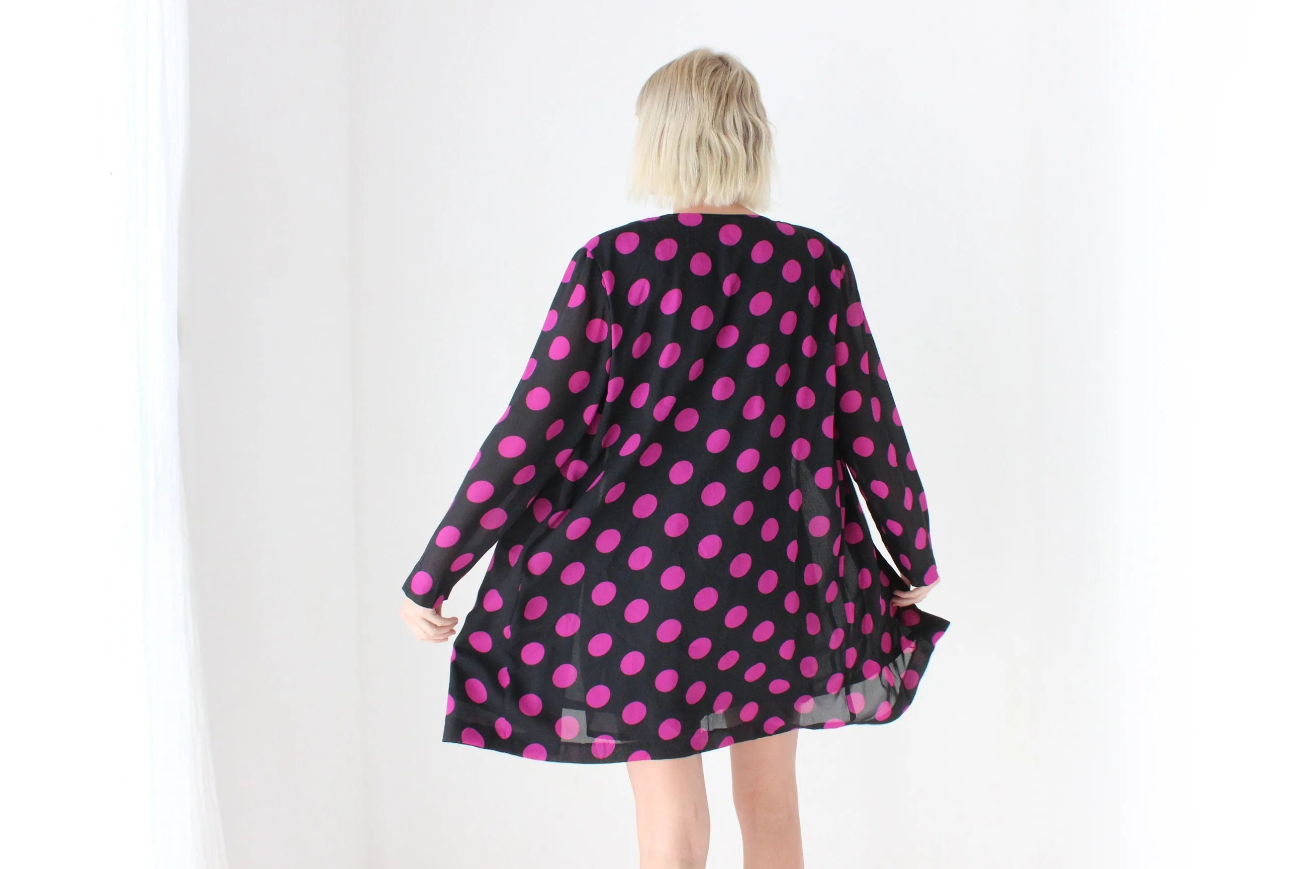 80s Purple Polka Dot Jacket & Dress Matching Set