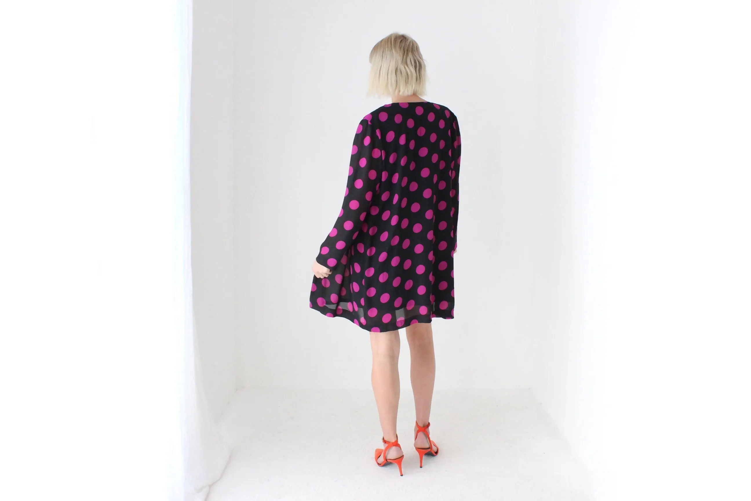 80s Purple Polka Dot Jacket & Dress Matching Set