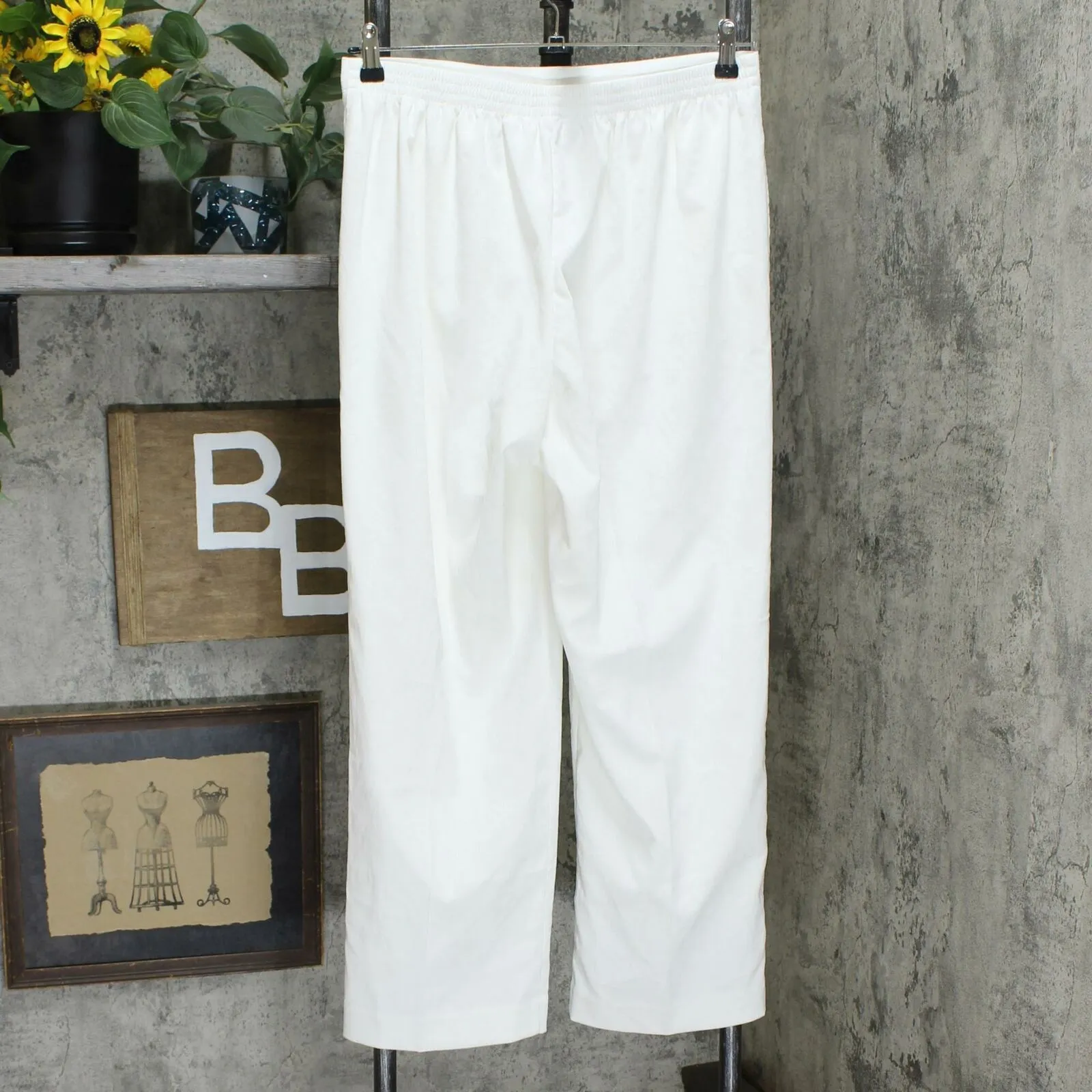 Alfred Dunner Petite Corduroy Pull-On Pants Ivory 12P