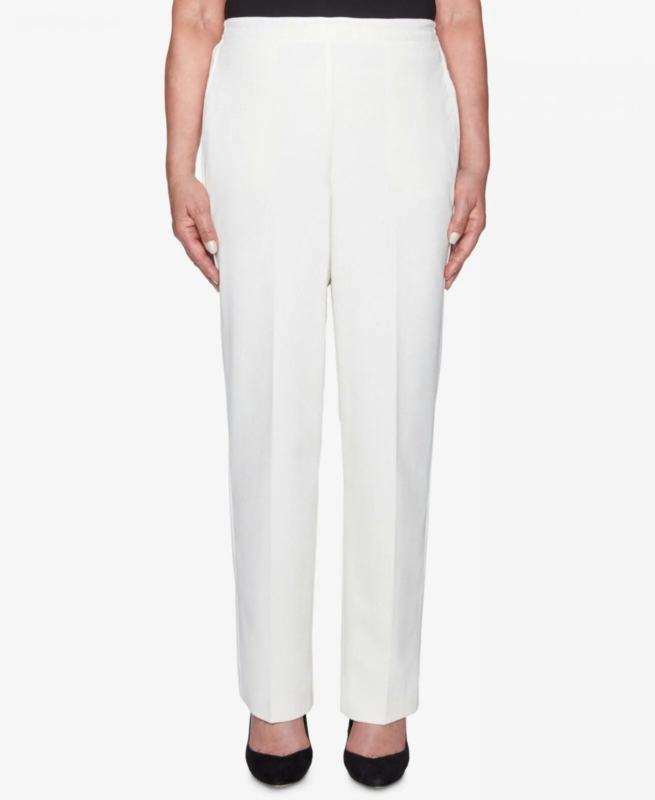 Alfred Dunner Petite Corduroy Pull-On Pants Ivory 12P