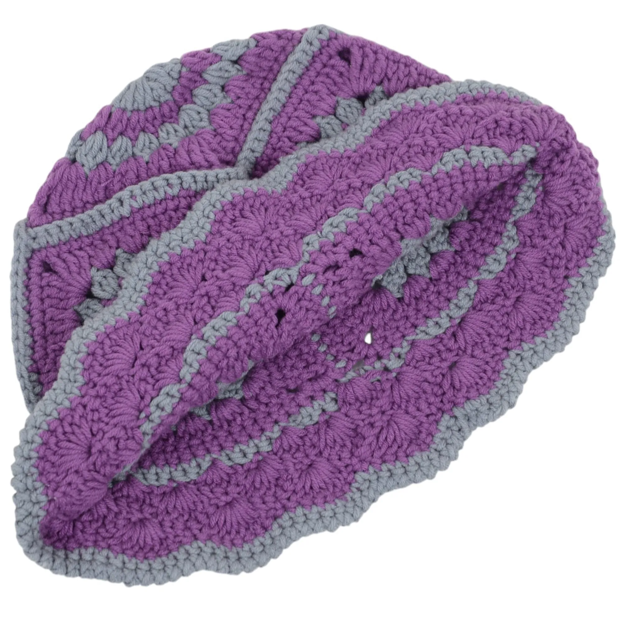 Anna-Kaci Women's Crochet Bucket Hat Retro Sunburst Pattern Knit Handmade Foldable Floppy Beach Hat