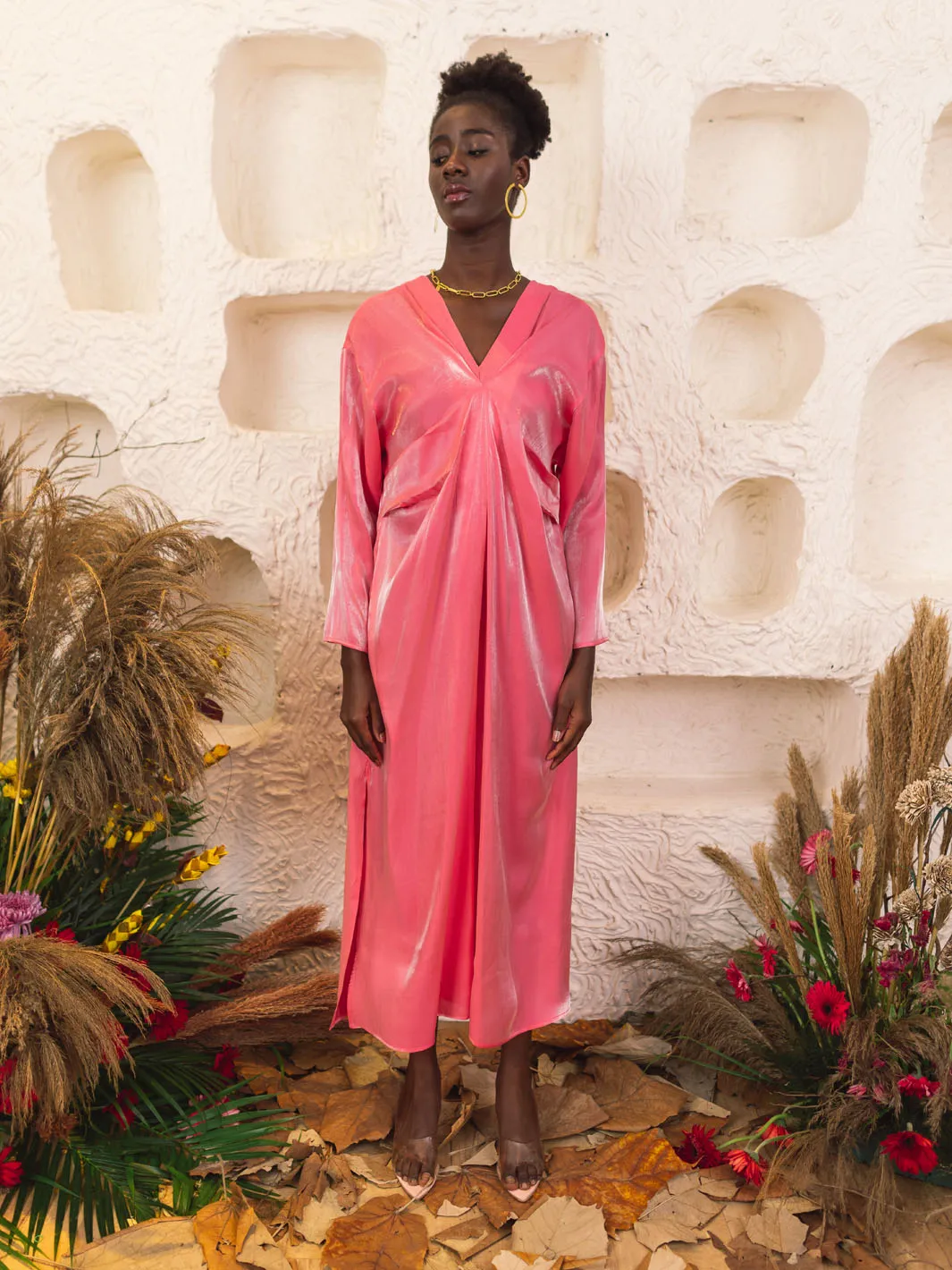 Aphrodite Rose Belted Dress