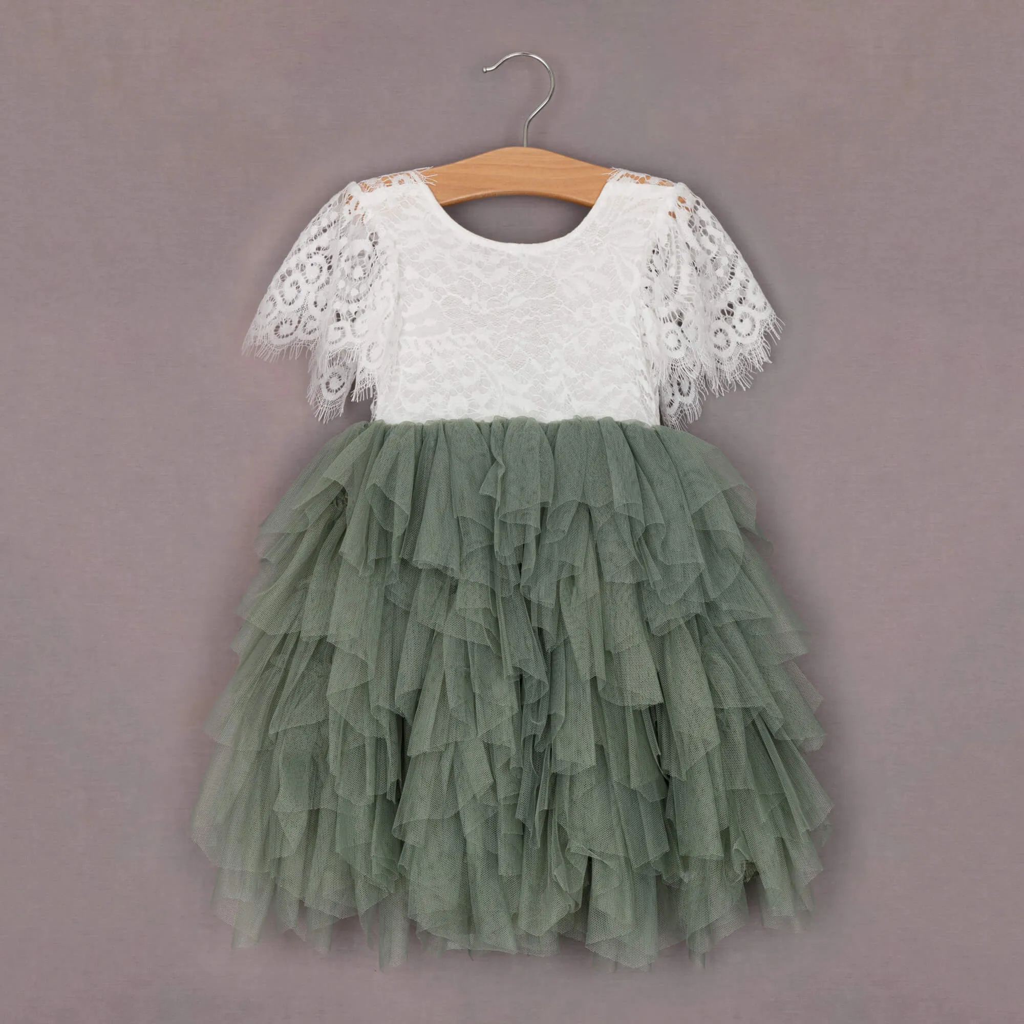 Baby Bohemian Princess Dress - Sage Green