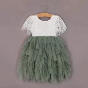 Baby Bohemian Princess Dress - Sage Green