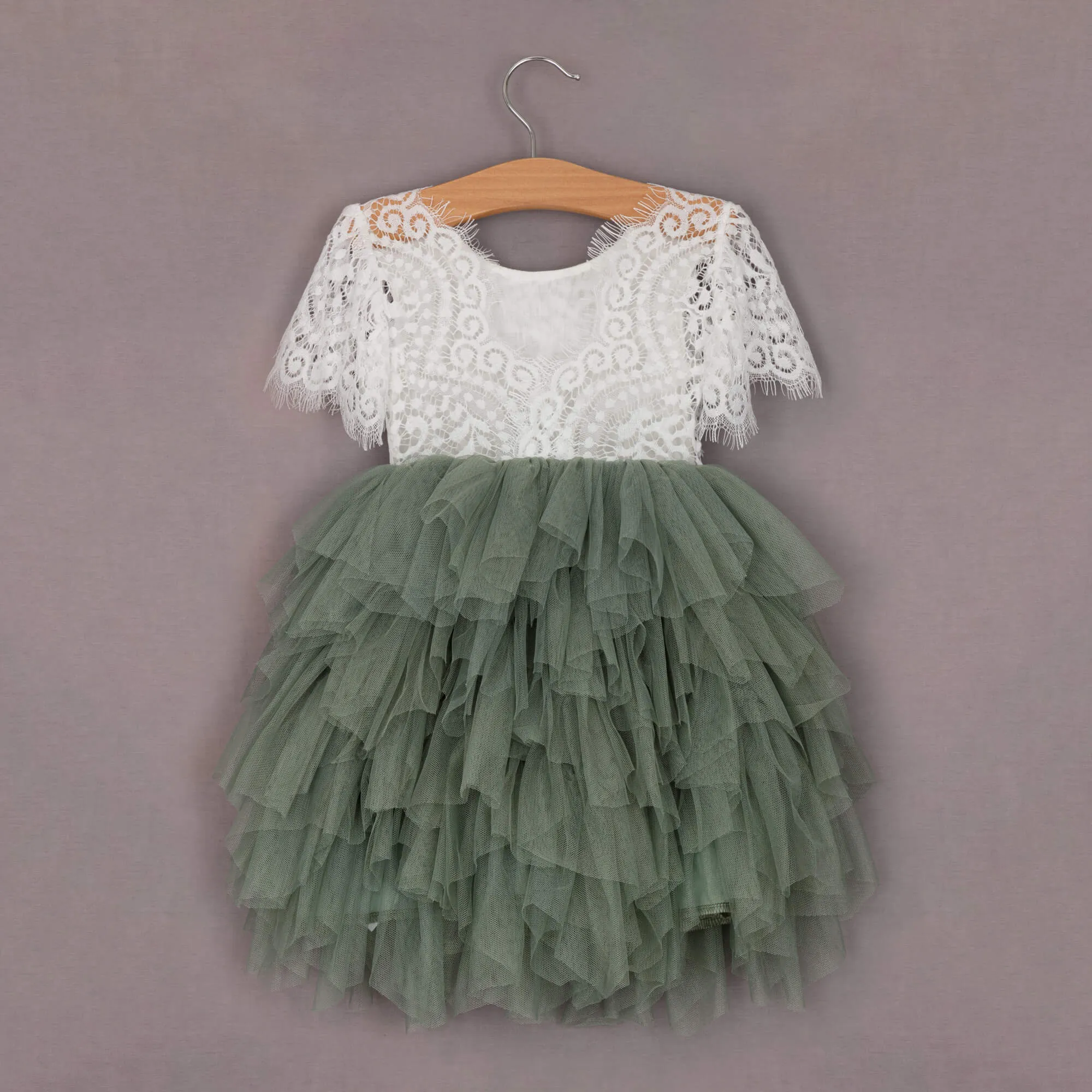 Baby Bohemian Princess Dress - Sage Green