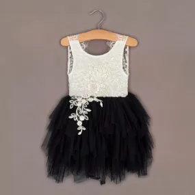 Baby Boho Dreams Dress - Black Appliqué