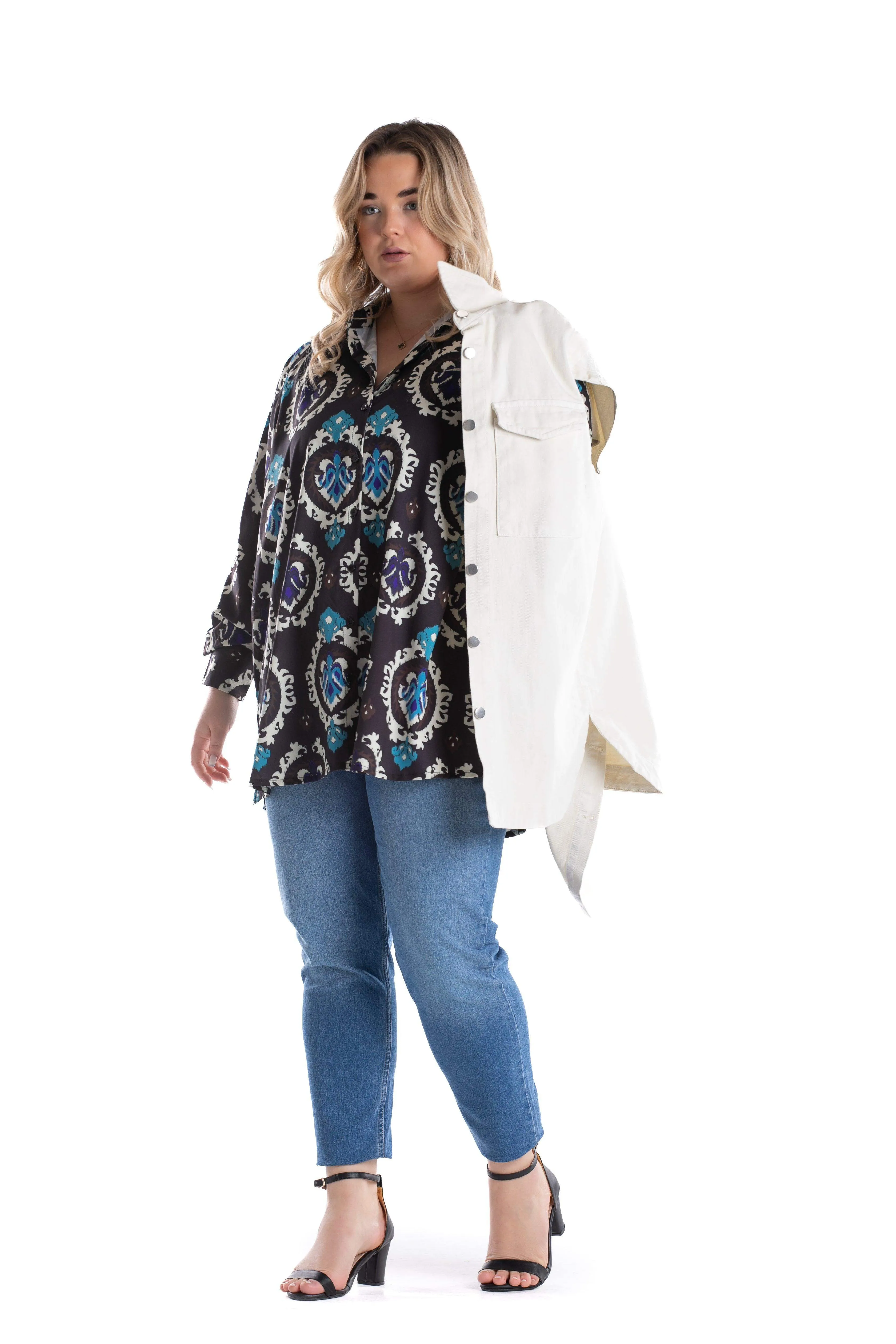 Black Printed Voile Shirt