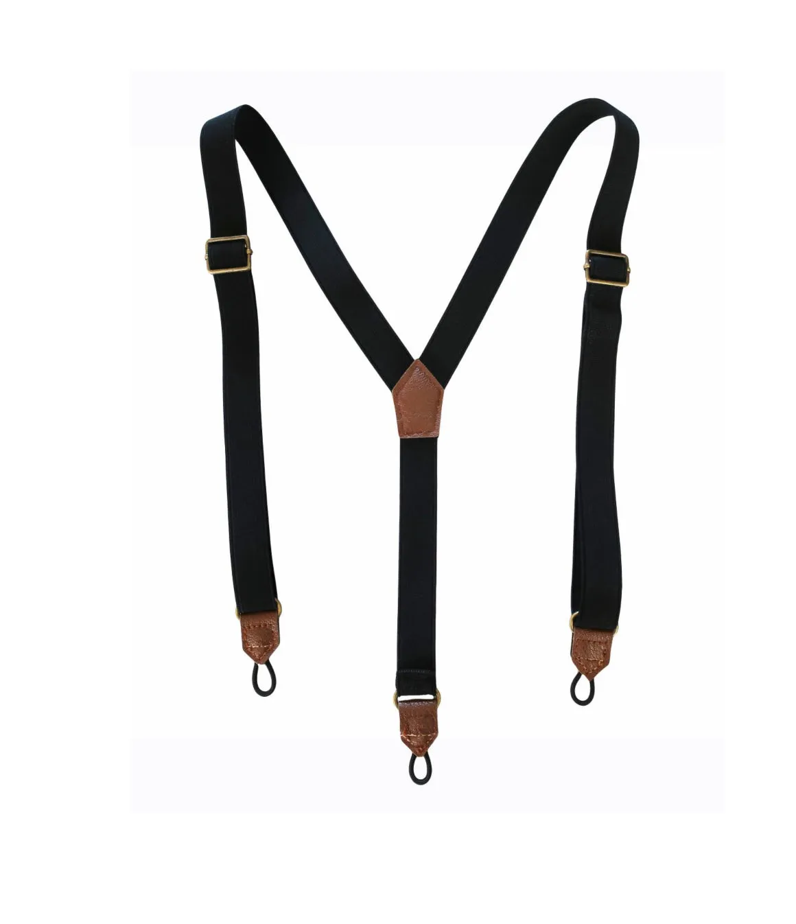 Bradford Black Dogtooth Woven Trousers With Removable Suspenders / Braces - Select Size