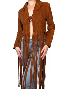 Brown Suede Jacket w/ Fringe 1990s
