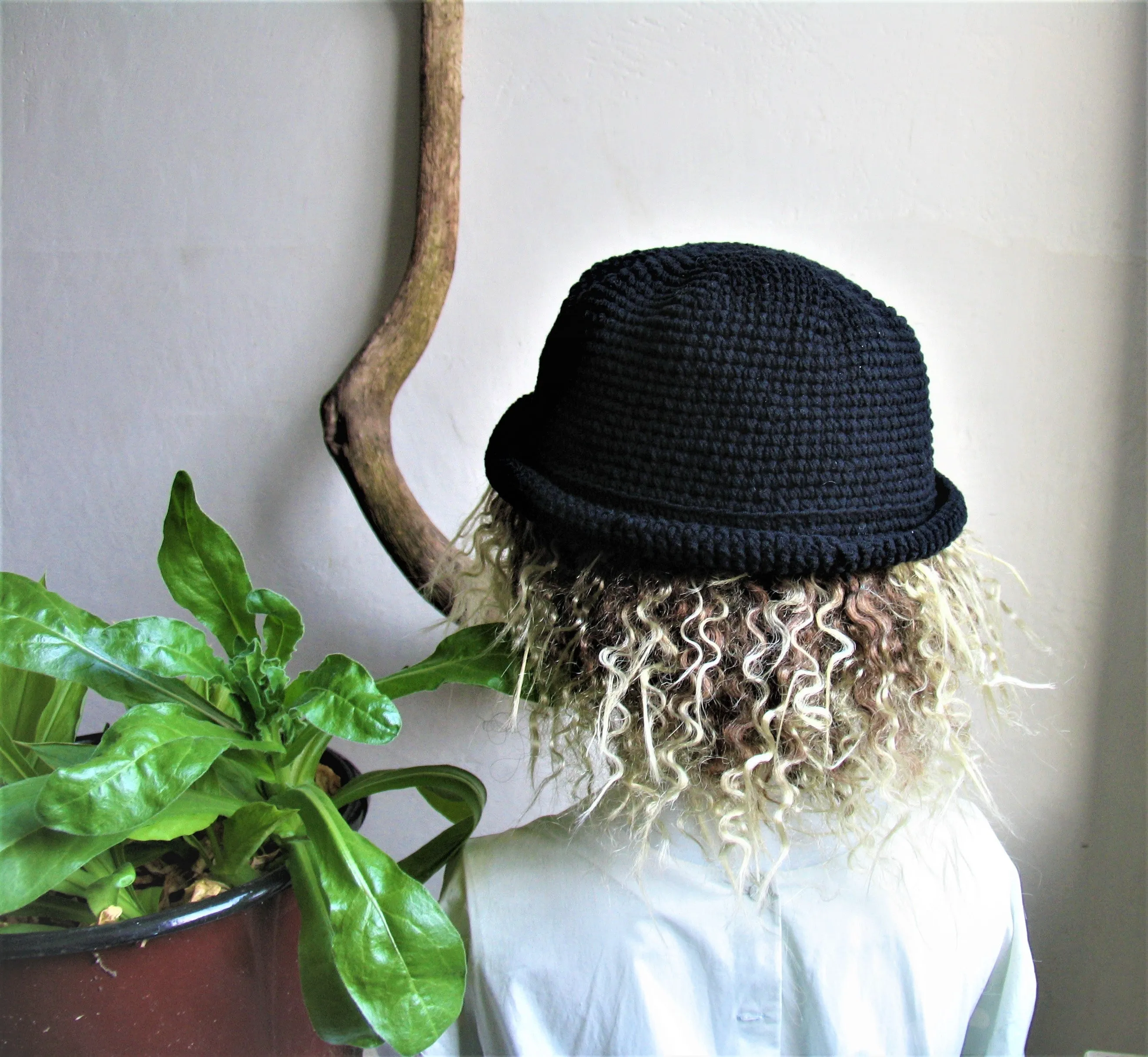 Cotton Handmade Crochet for dreadlocks Bucket Hat Crochet Rustic Hat Bohemian Western Hat Boho Hippie Hipster Festival Hat