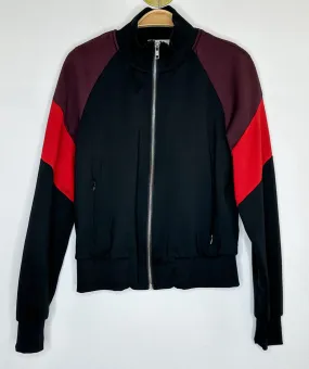 Cropped Colorblock Zip Up Track Jacket
