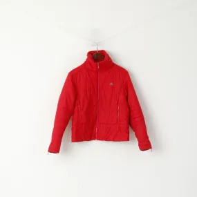 Ellesse Women 14 36'' M Jacket Red Full Zipper Padded Cropped Retro Top