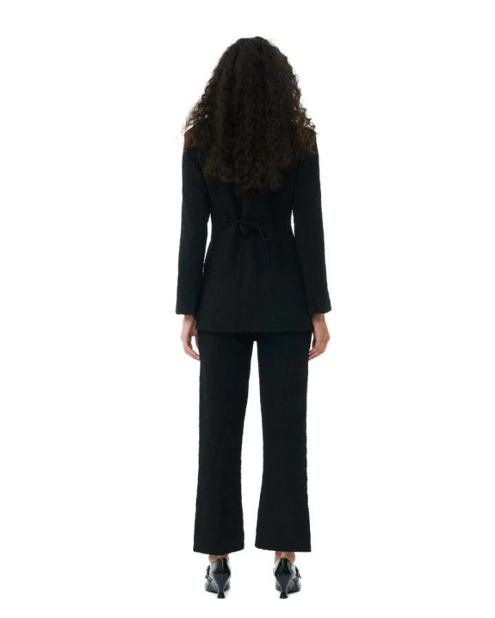 Ganni Textured Suiting Tie String Blazer
