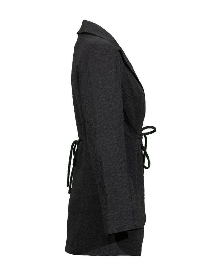 Ganni Textured Suiting Tie String Blazer