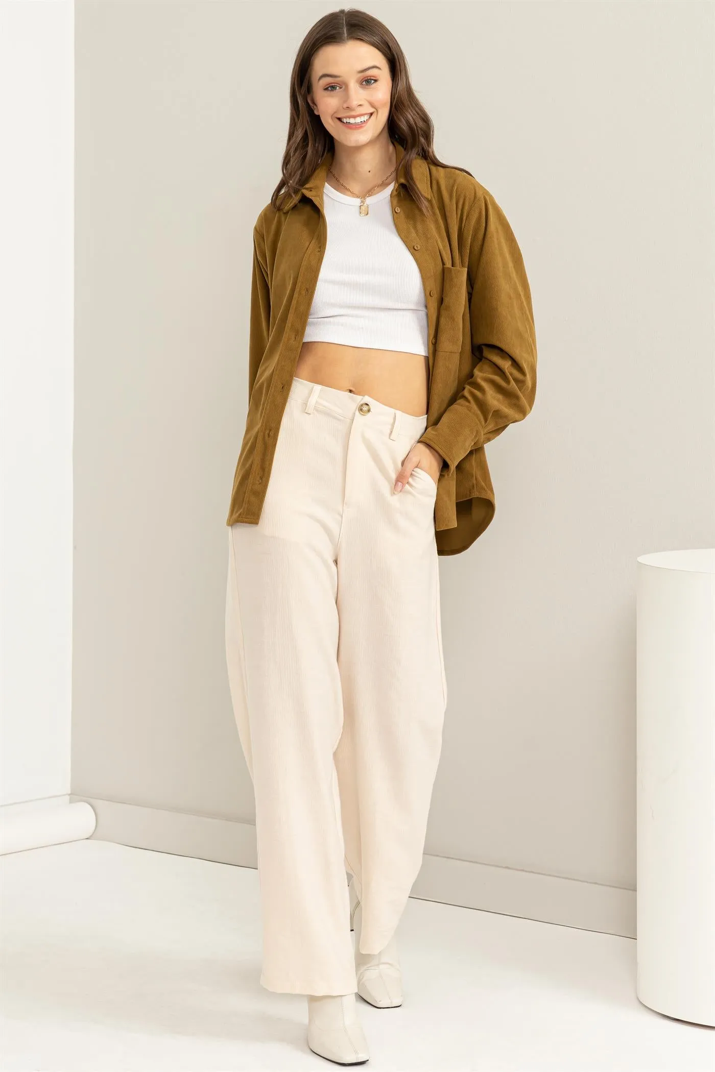 HF24A046-STRAIGHT-CUT CORDUROY PANTS