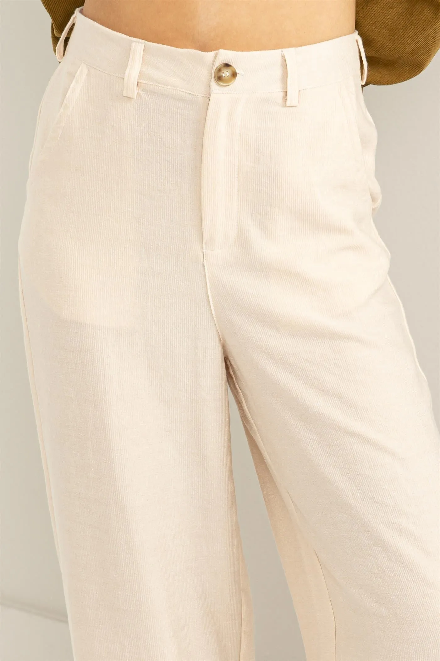 HF24A046-STRAIGHT-CUT CORDUROY PANTS