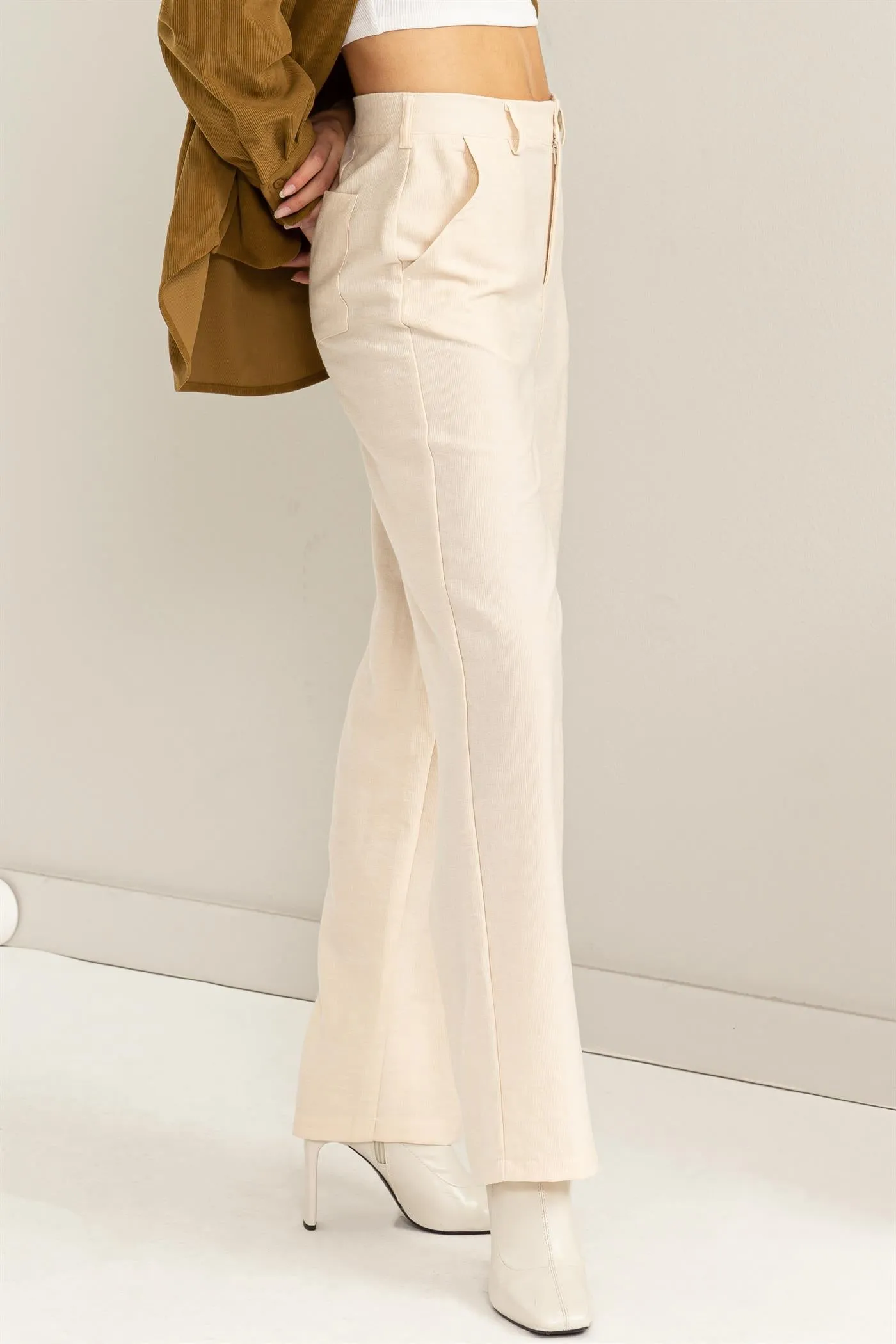HF24A046-STRAIGHT-CUT CORDUROY PANTS