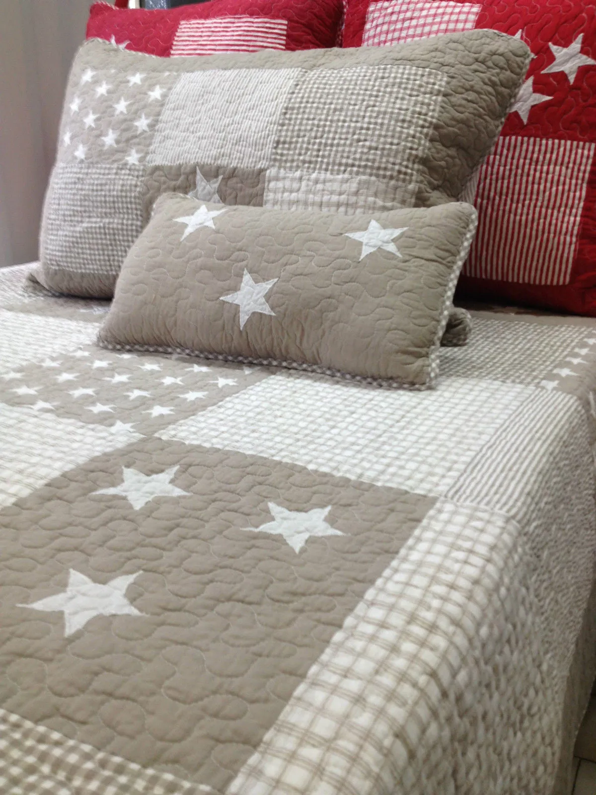 Lachlan Single Bed Coverlet Set Natural Quilted Bed Cover