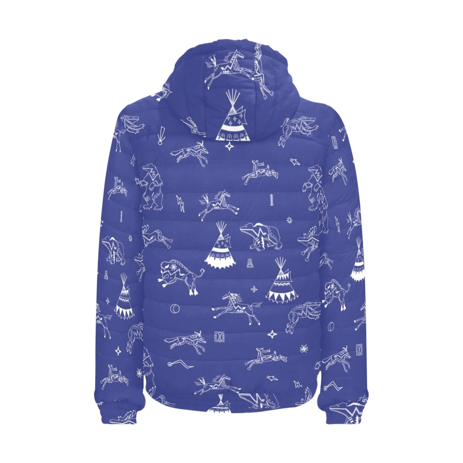 Ledger Dabbles Blue Men's Padded Hooded Jacket