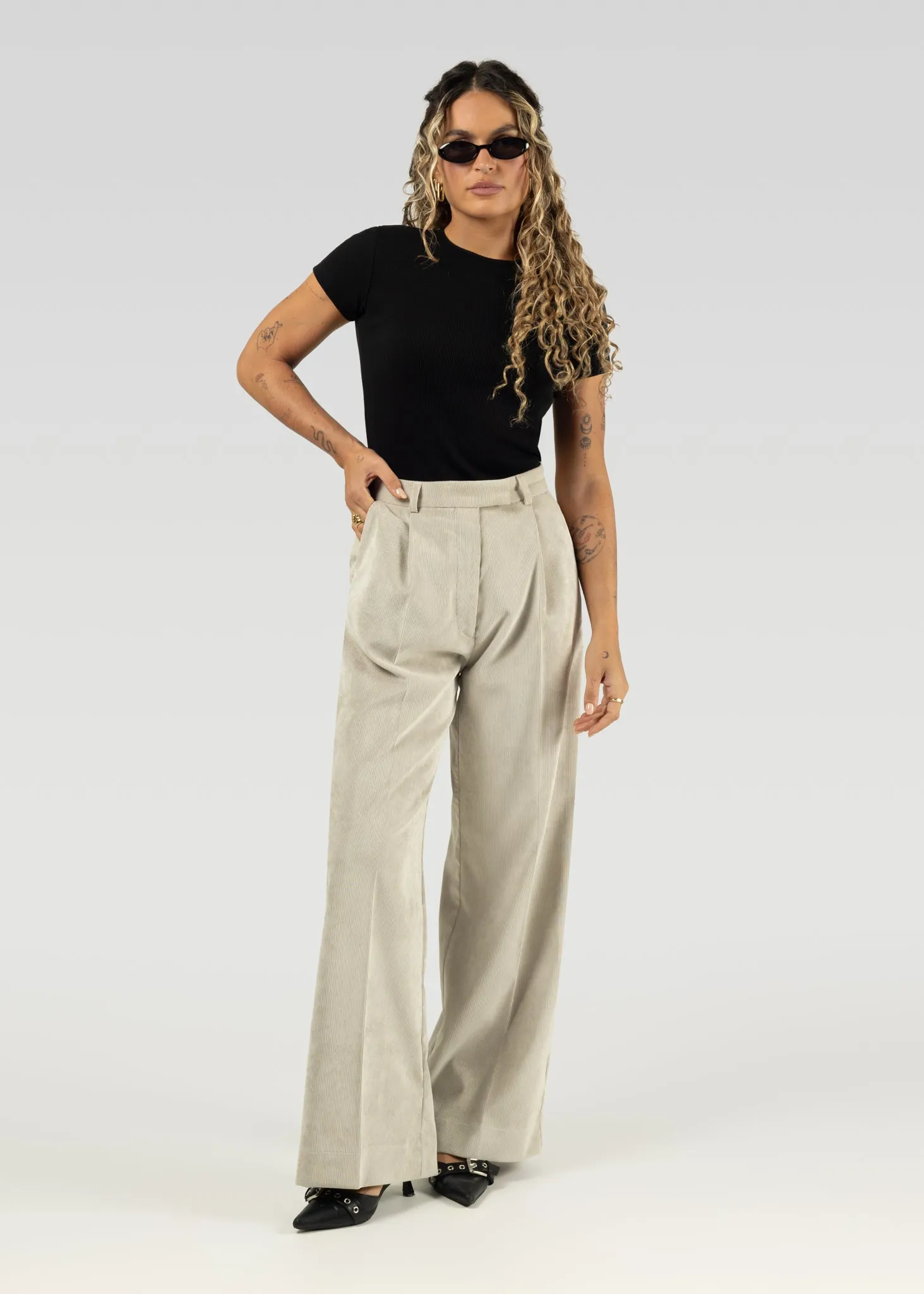 Lewis Corduroy Trousers - Beige