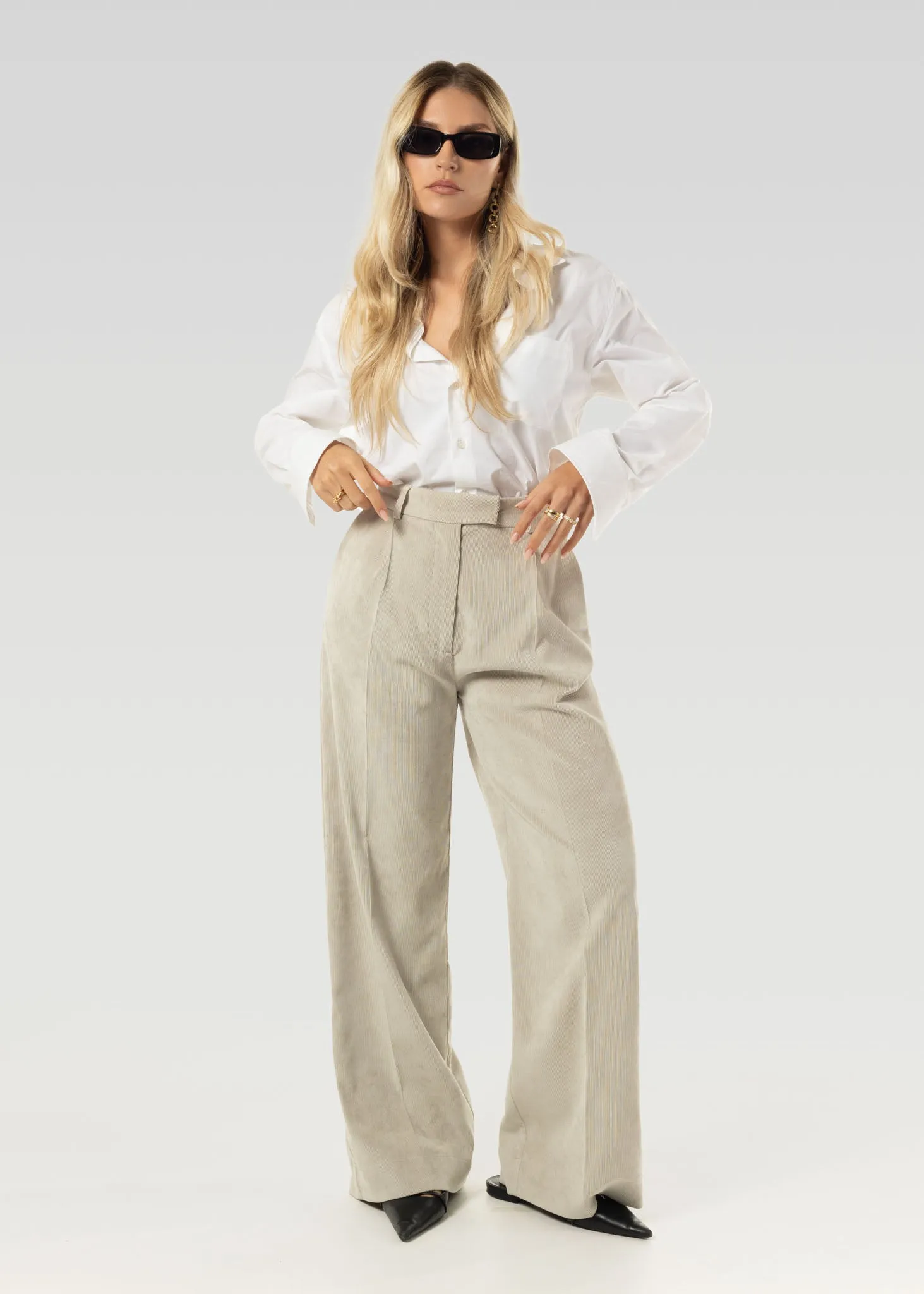 Lewis Corduroy Trousers - Beige