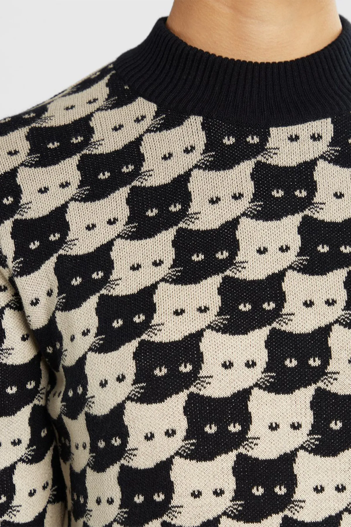 Lo Pepita Cats Dress Oat Dedicated