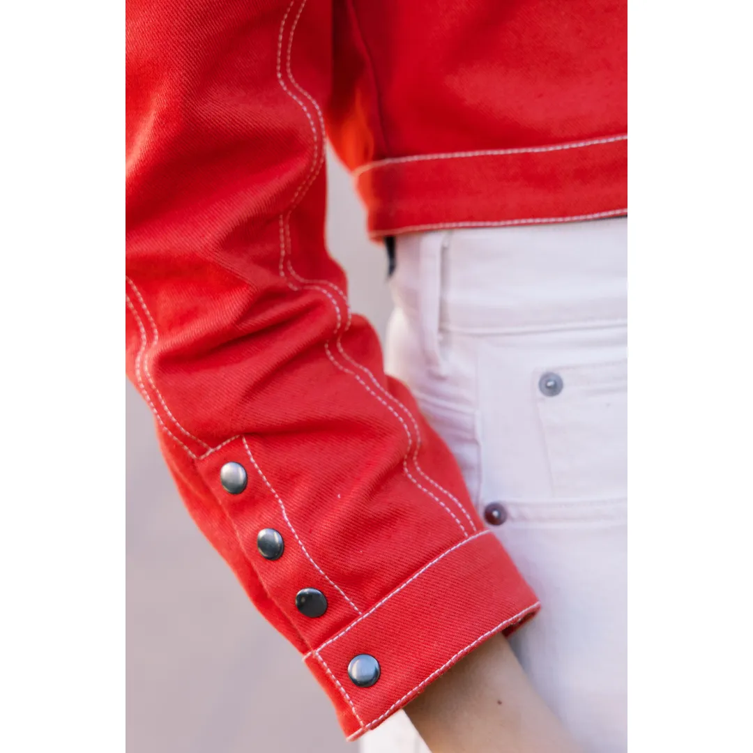 MASON'S DAUGHTER Laura Jacket, Red Cotton Twill
