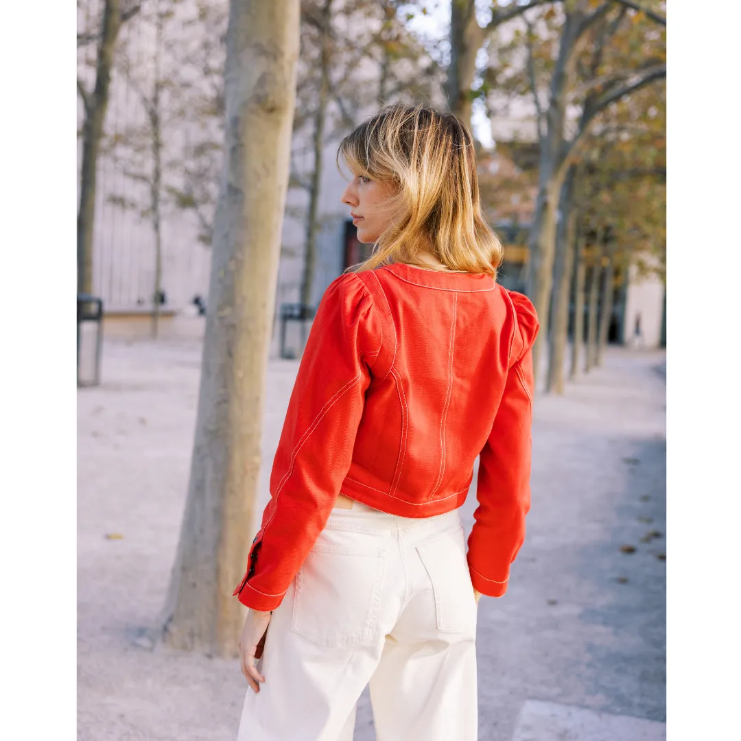 MASON'S DAUGHTER Laura Jacket, Red Cotton Twill