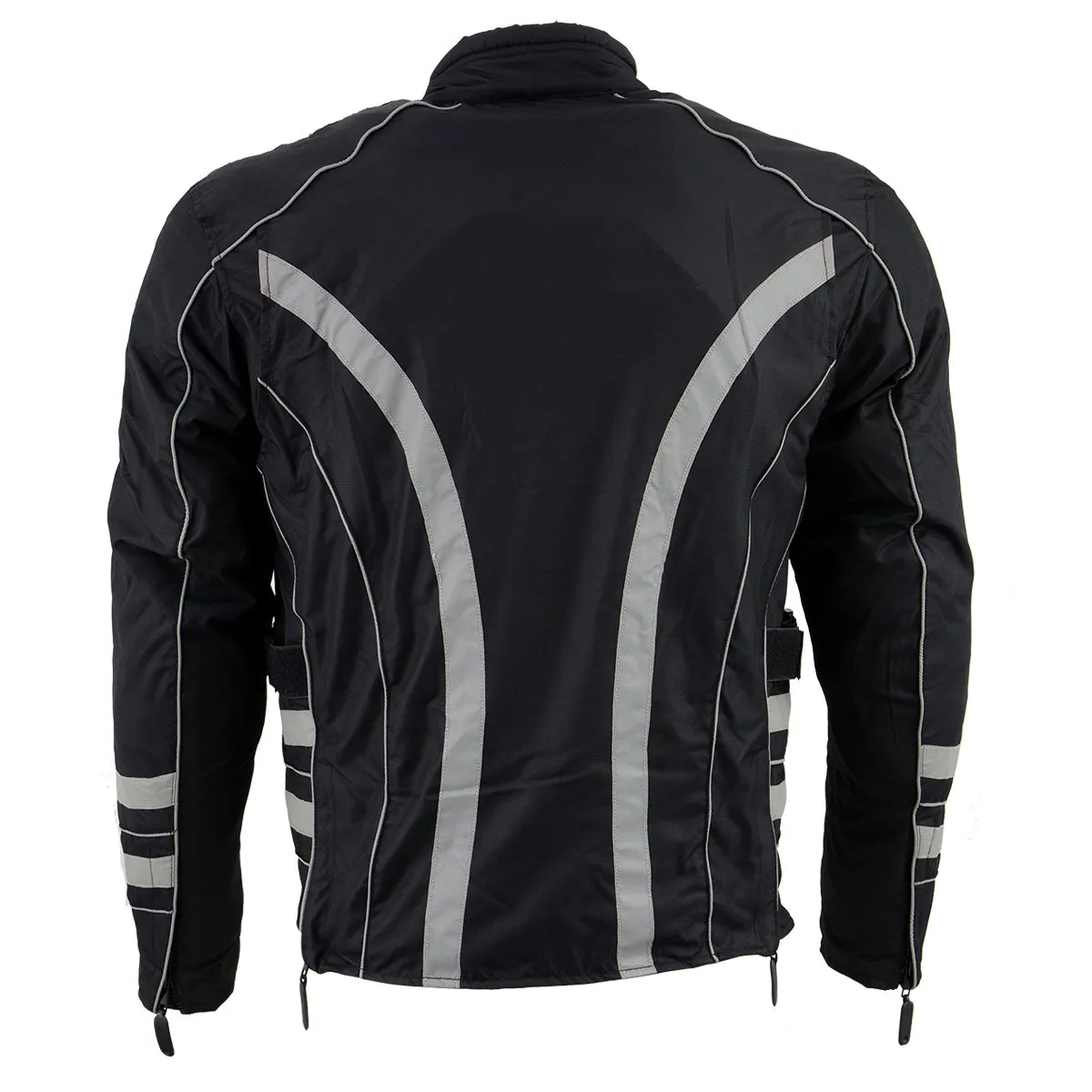 NexGen Men's SH2389 Black and Grey Armored Racer Jacket