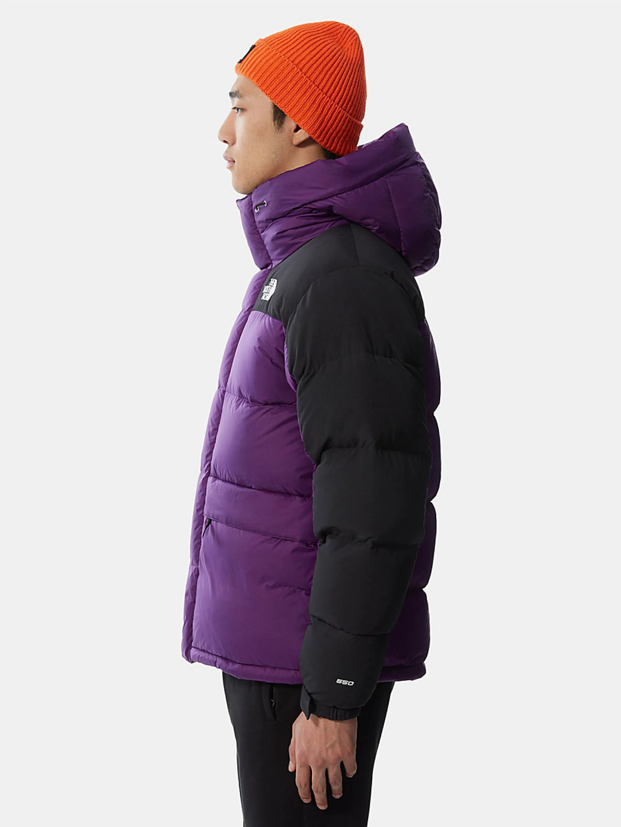 Piumino Color Block Viola/Nero