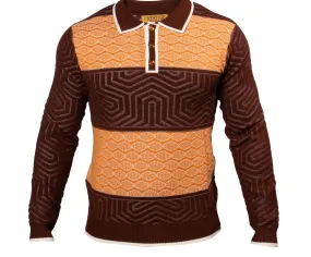 Prestige SW-551 3 Button Polo Sweater Gold