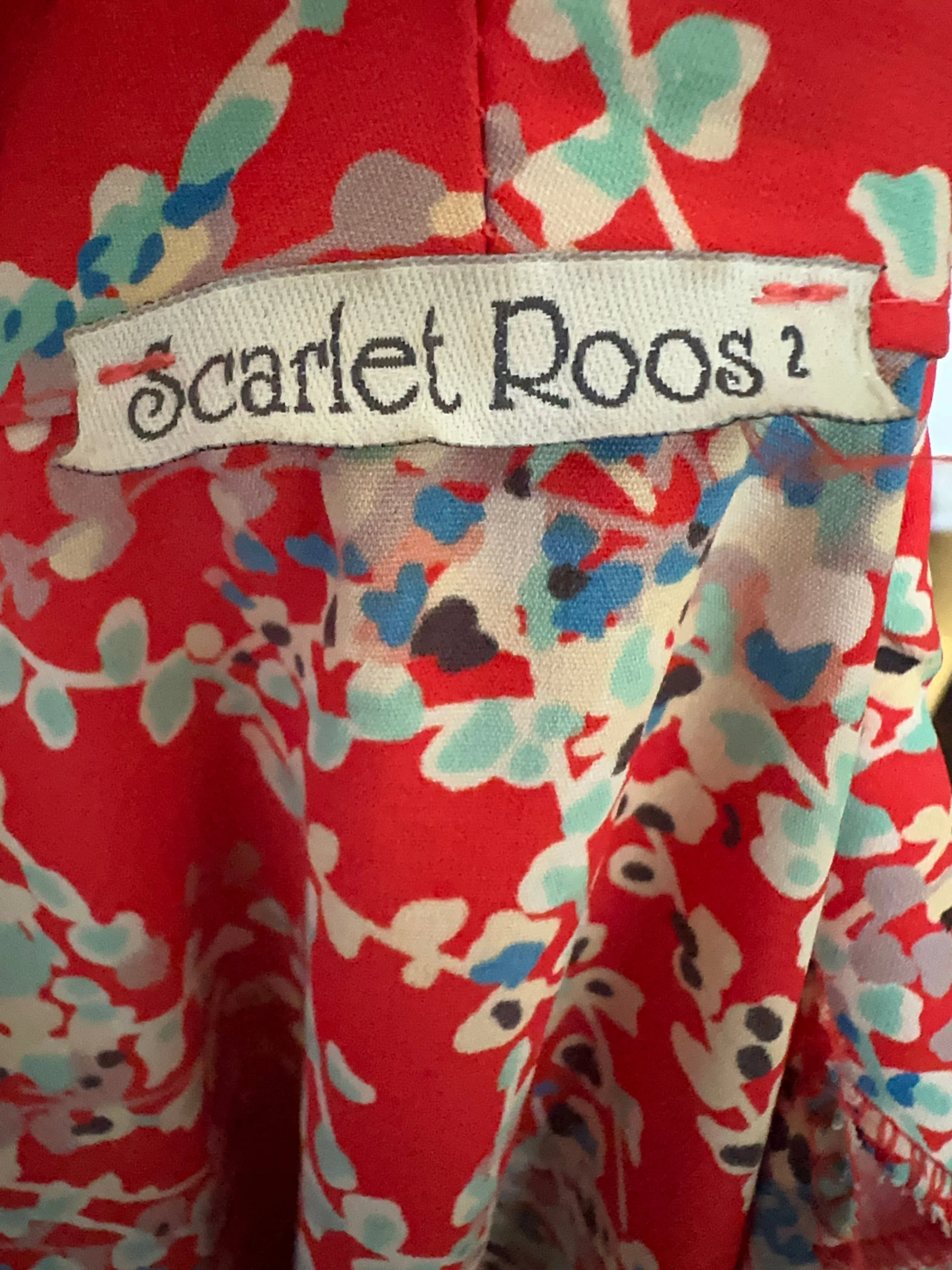 Scarlet Ross Red Floral Satin Blazer Paris