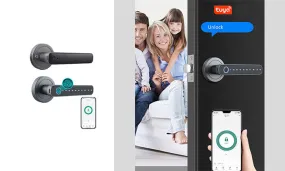 Smart Home Door Lock with Fingerprint, Code & Key