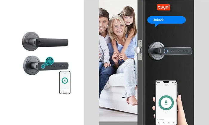 Smart Home Door Lock with Fingerprint, Code & Key