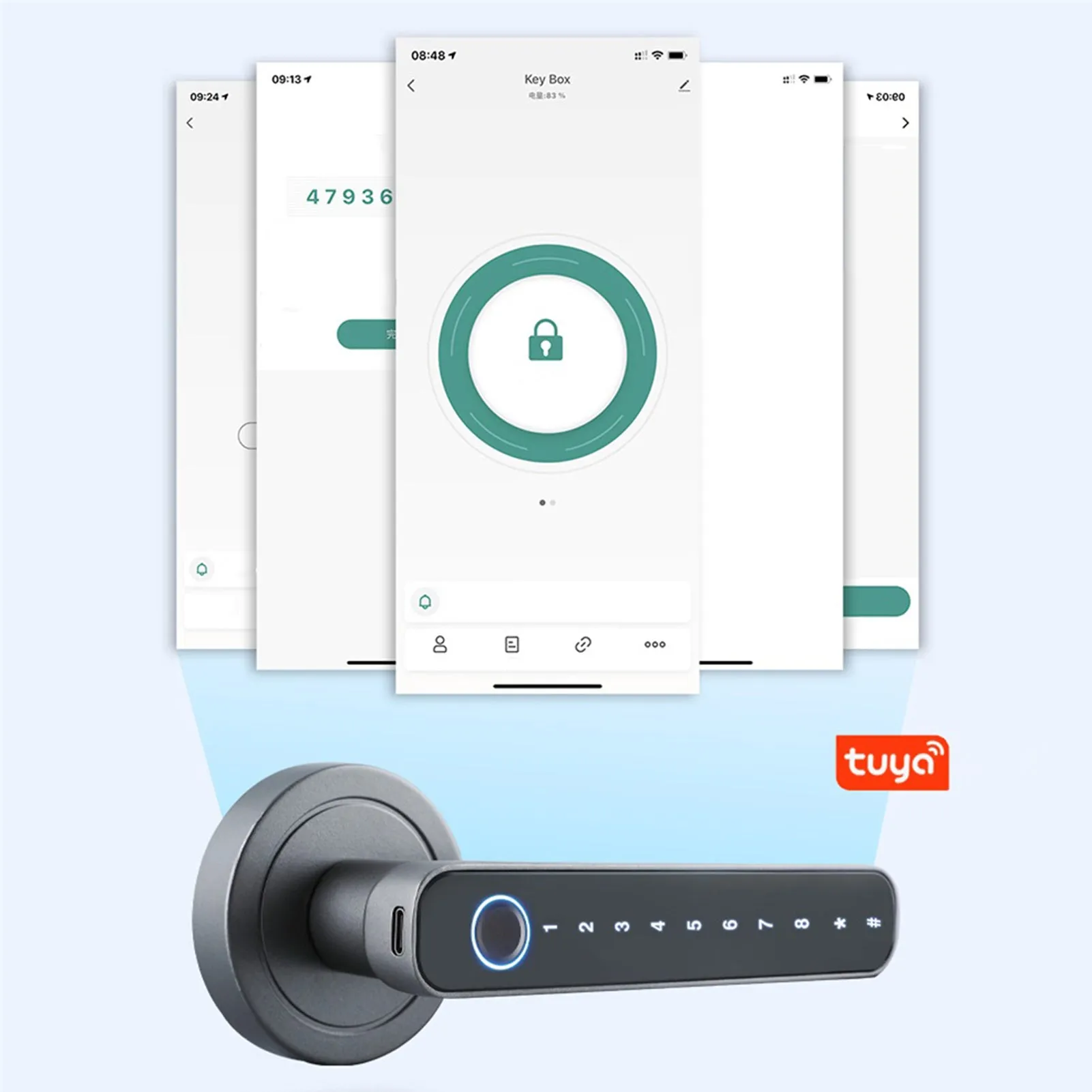 Smart Home Door Lock with Fingerprint, Code & Key