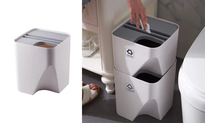 Smart Stackable Bin Set of 3 - Grey