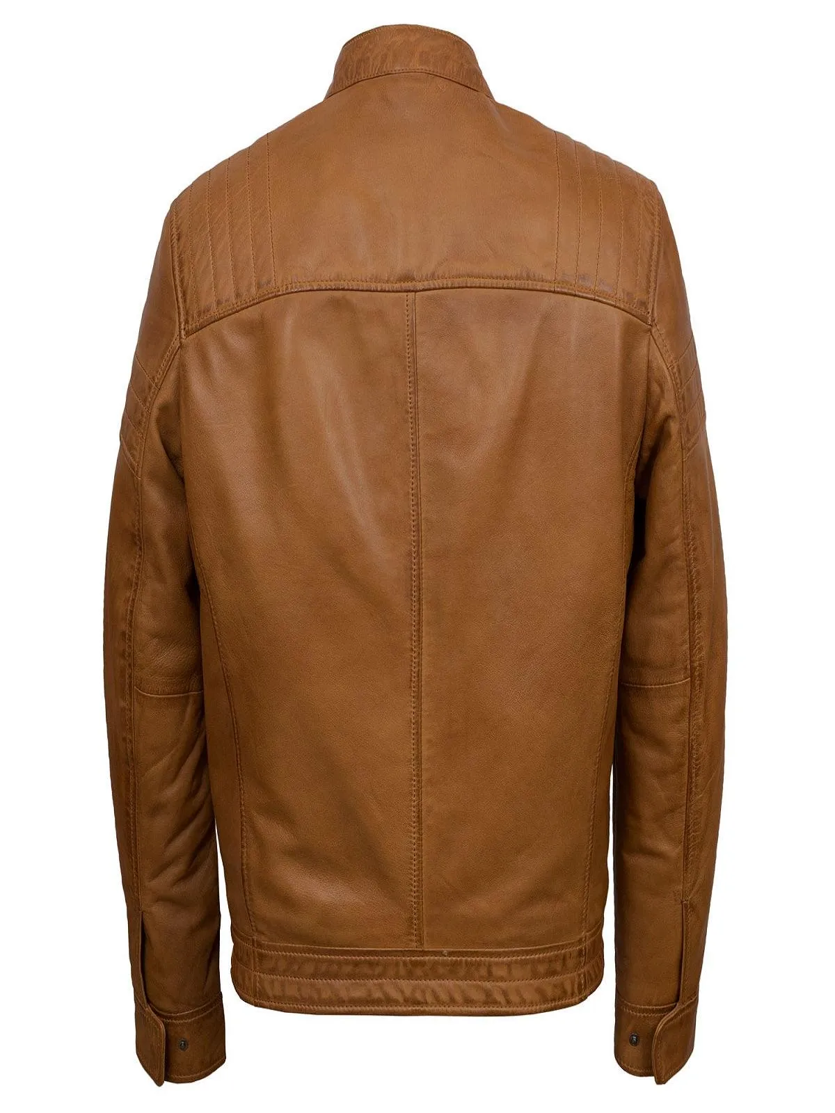 Tan Brown Biker Jacket For Men