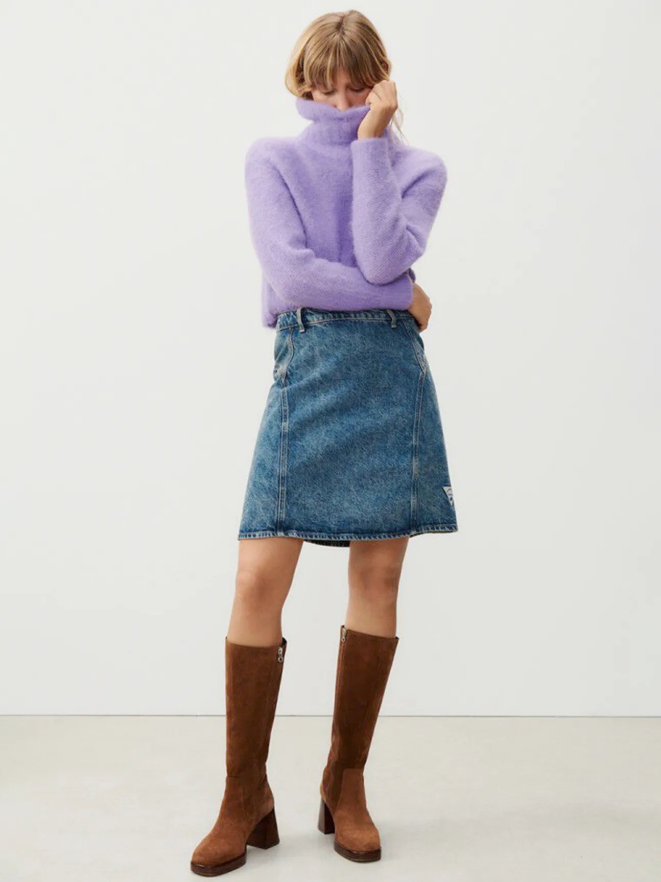 Tyji Rollneck Sweater in Mauve