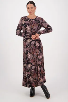Vassalli Round Neck Printed Knit Dress Vintage