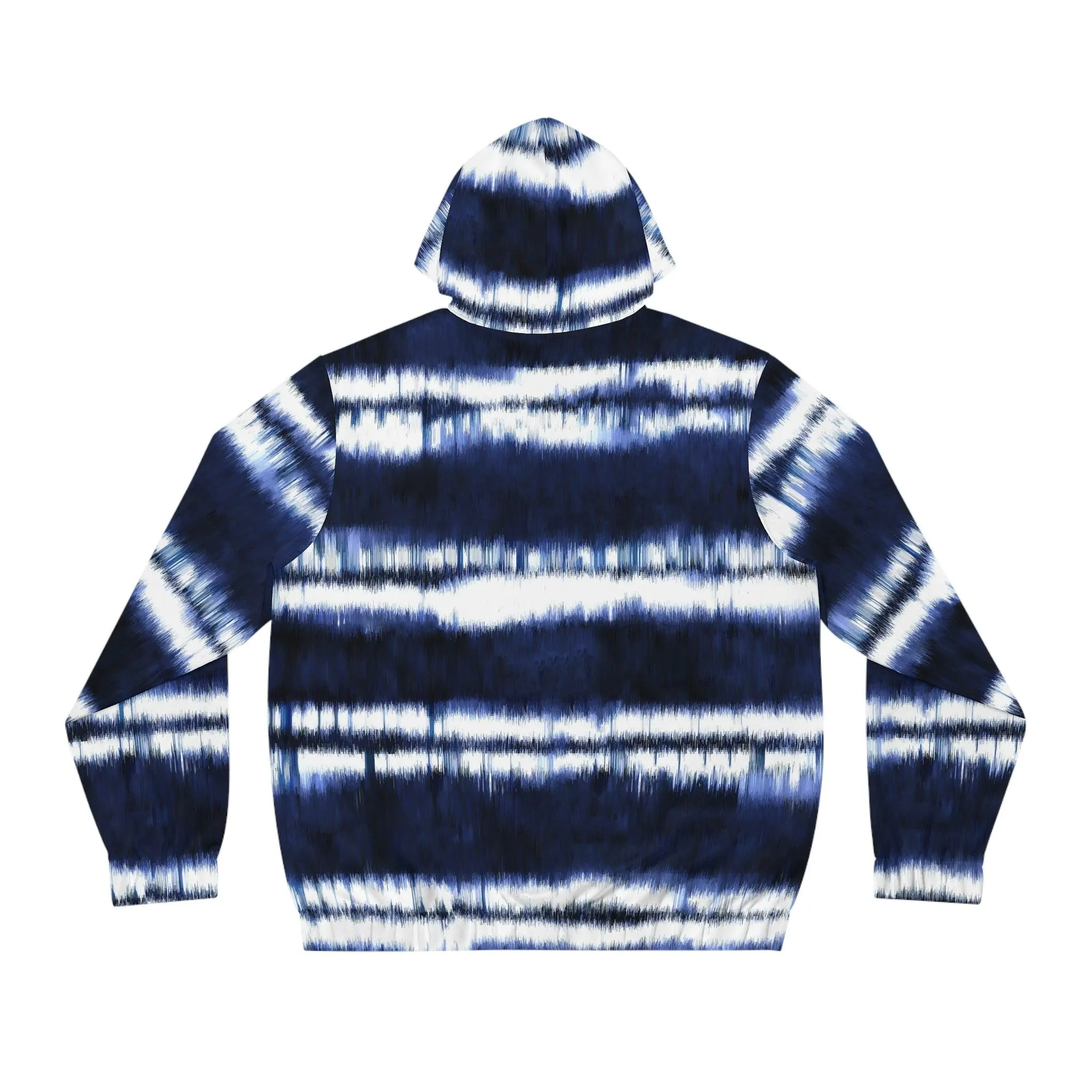 White Lines on Blue Men's Full-Zip Hoodie (AOP)