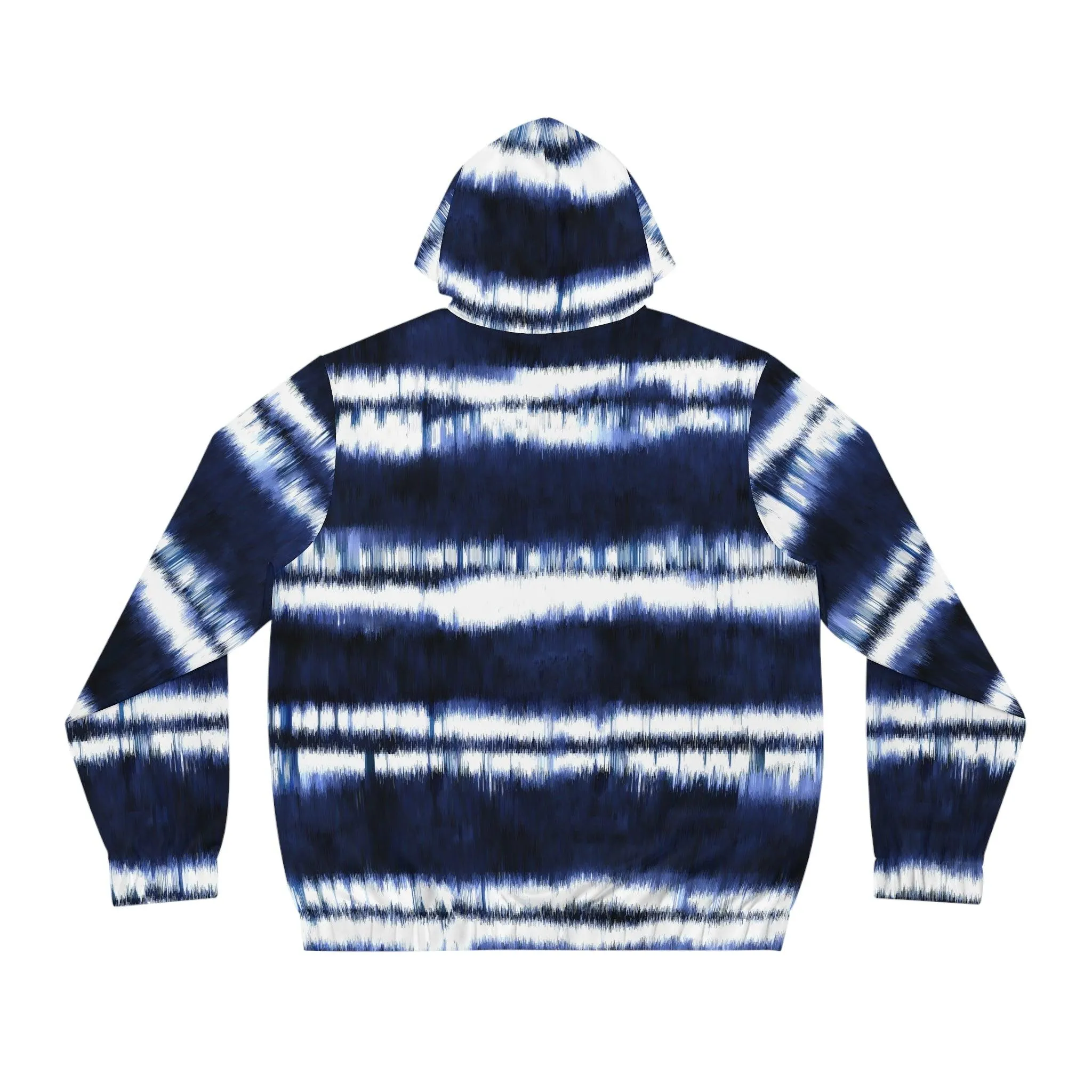 White Lines on Blue Men's Full-Zip Hoodie (AOP)