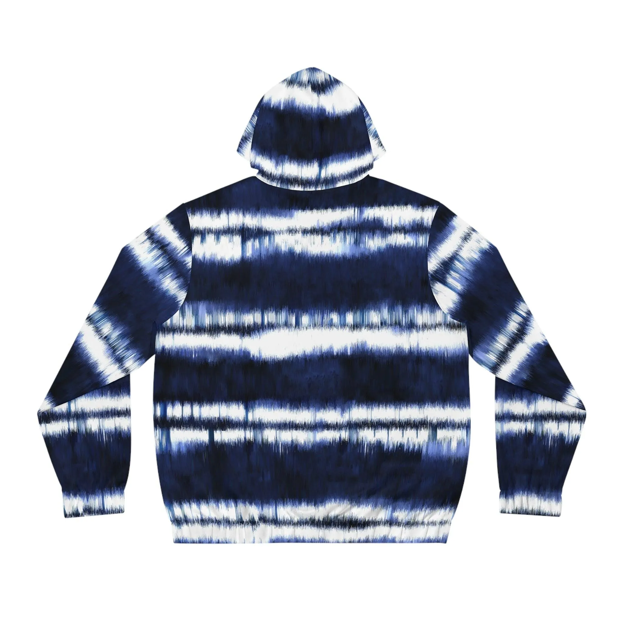 White Lines on Blue Men's Full-Zip Hoodie (AOP)
