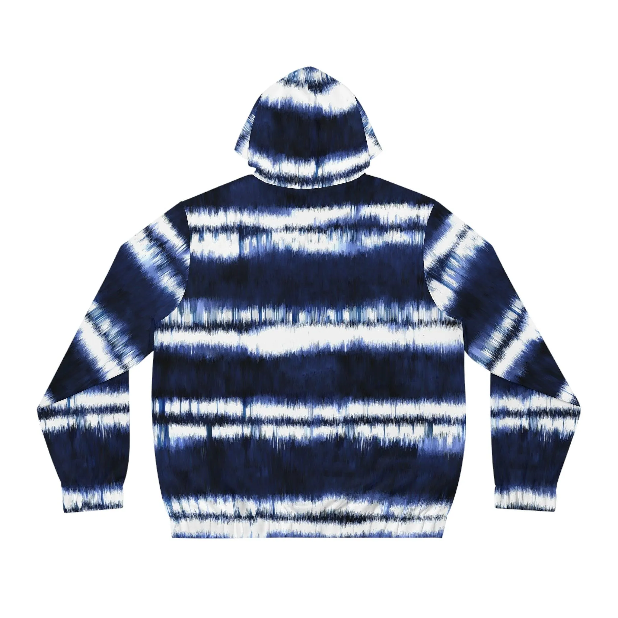 White Lines on Blue Men's Full-Zip Hoodie (AOP)